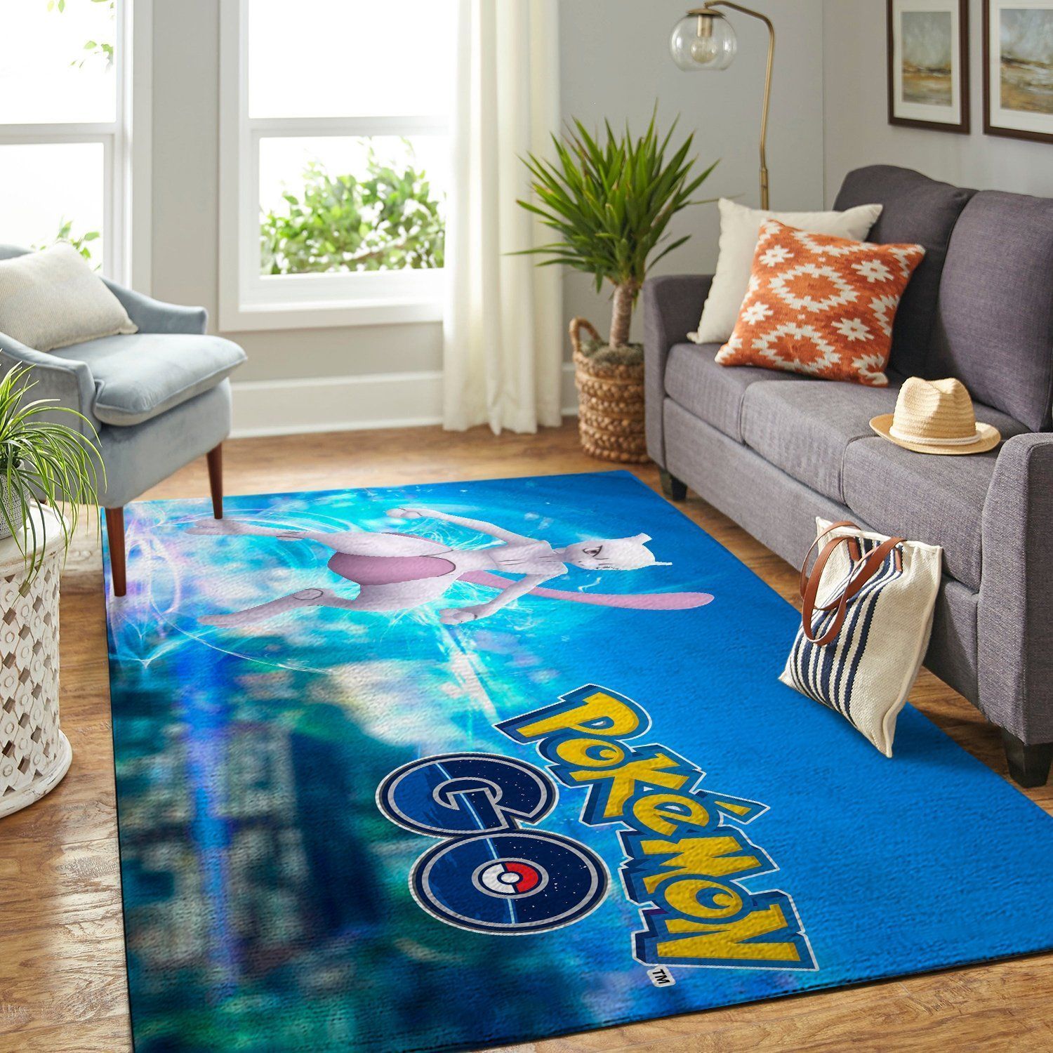 MEWTWO POKEMON GO RUGS – CUSTOM SIZE AND PRINTING