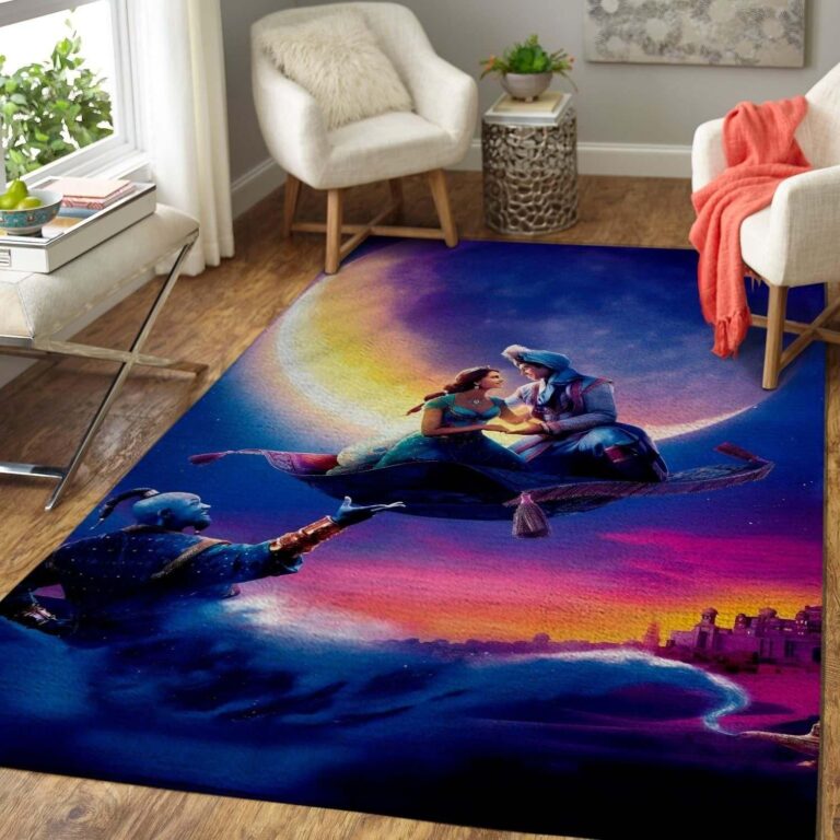 ALADDIN, PRINCESS JASMINE & GENIE AREA RUG – CUSTOM SIZE AND PRIN