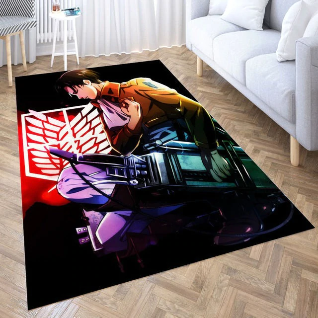 ATTACK ON TITAN RUG SCOUT REGIMENT LEVI ACKERMAN RUG – CUSTOM SIZE AND PRINTING
