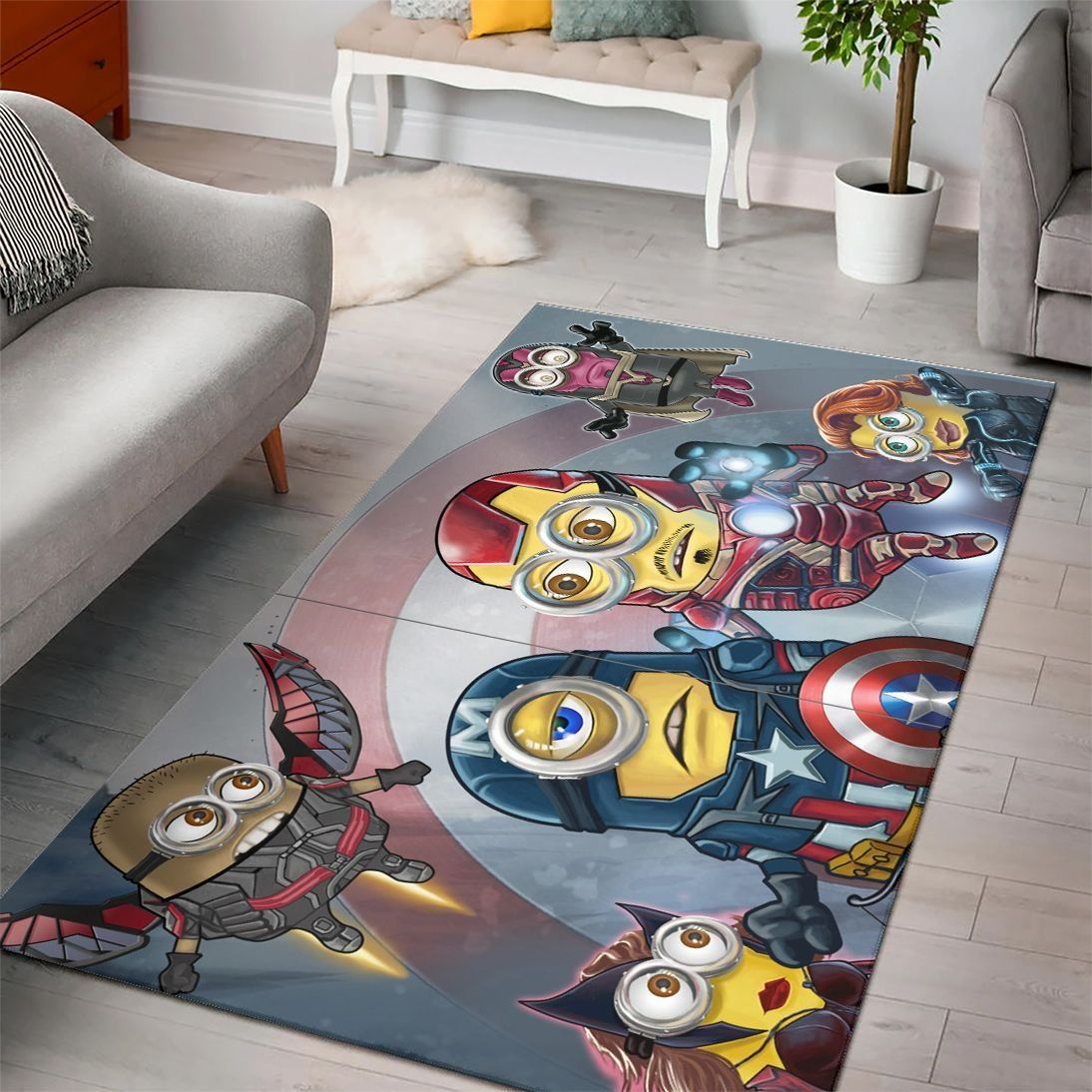 AVENGER MINIONS DESPICABLE MINIONS CARTOON MOVIES AREA RUGS LIVING ROOM CARPET FLOOR DECOR THE US DECOR – CUSTOM SIZE AND PRINTING