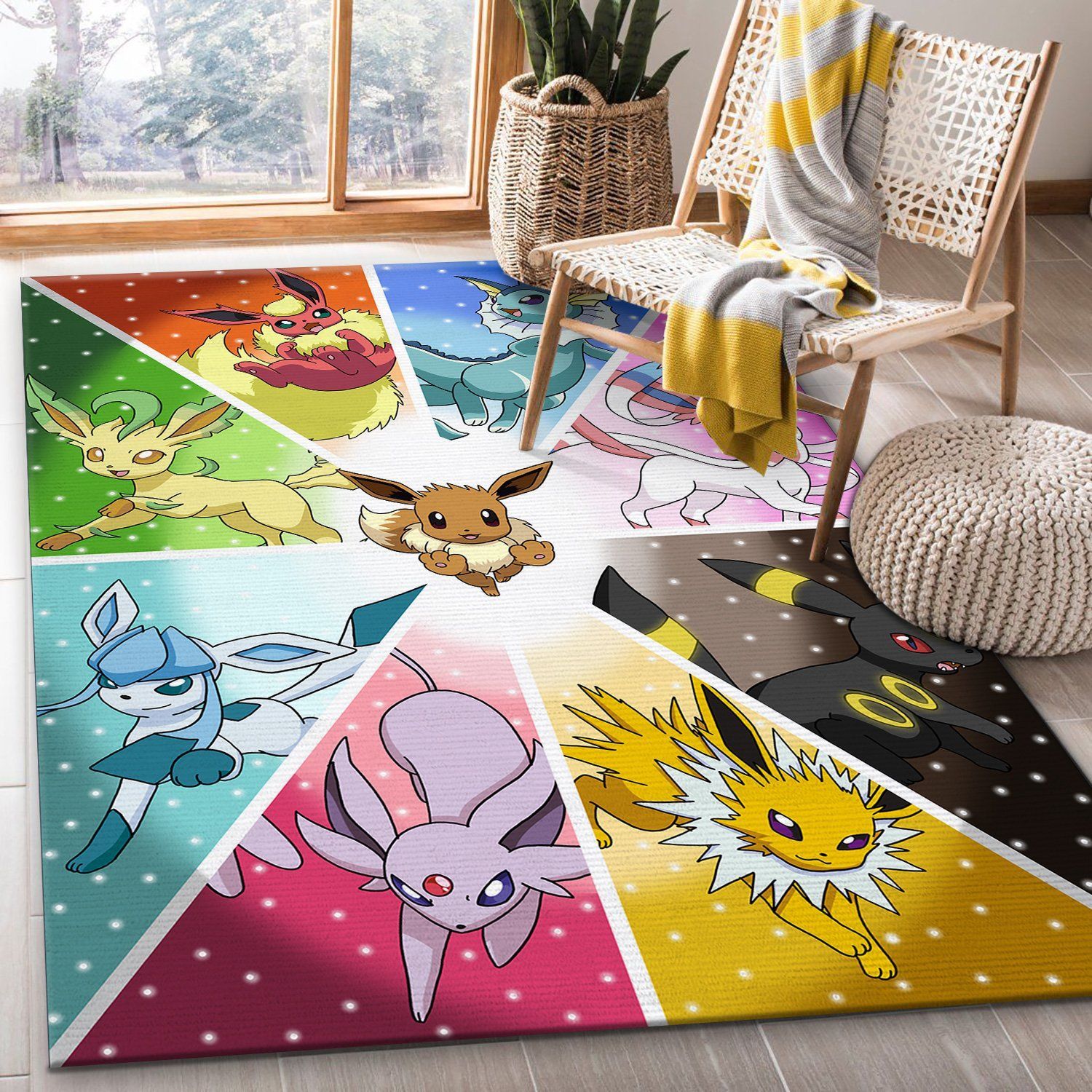 EEVEE POKEMON AREA RUG – CUSTOM SIZE AND PRINTING