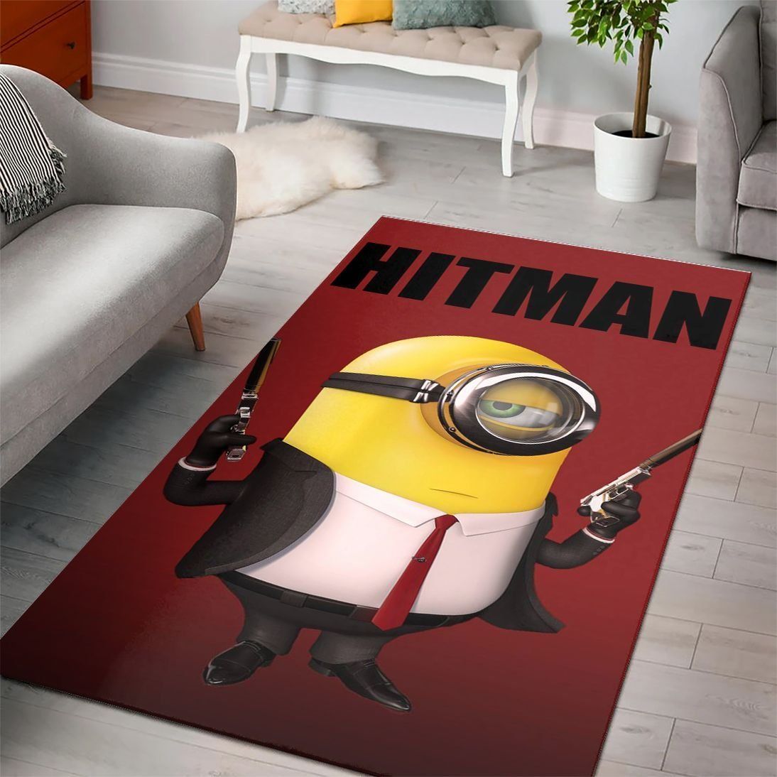 HITMAN MINIONS DESPICABLE MINIONS CARTOON MOVIES AREA RUGS LIVING ROOM CARPET FLOOR DECOR THE US DECOR – CUSTOM SIZE AND PRINTING