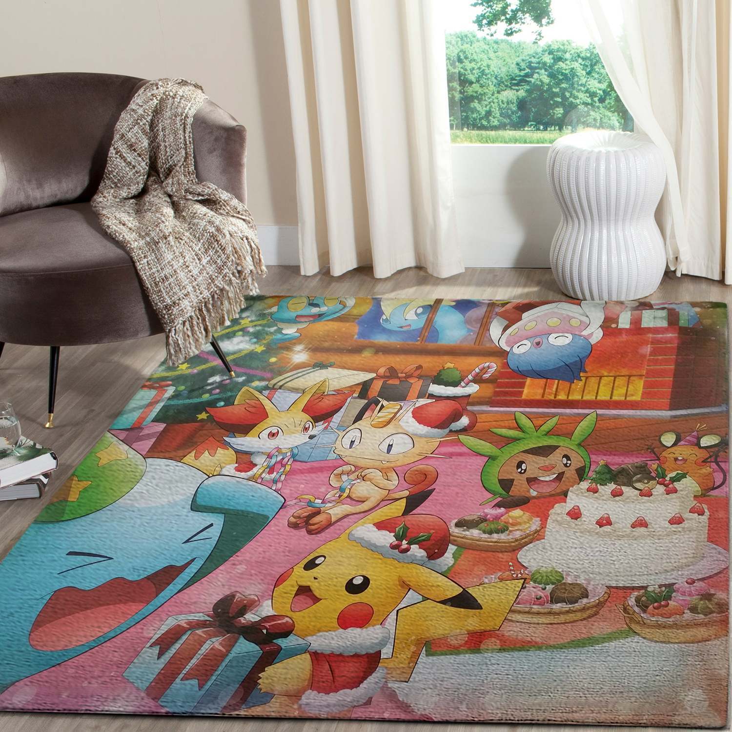 POKEMON MERRY CHRISTMAS ANIME MOVIES AREA RUGS – CUSTOM SIZE AND PRINTING