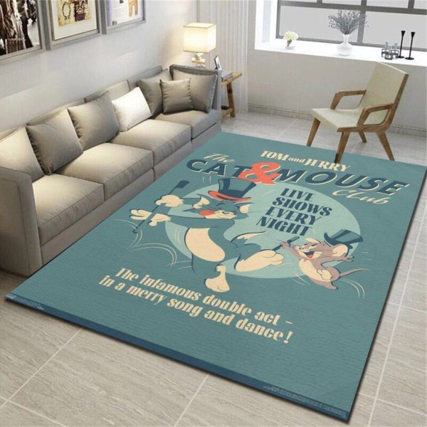 TOM AND JERRY CAT AND MOUSE CLUB AREA RUG HOME DECOR – CUSTOM SIZE AND PRINTING