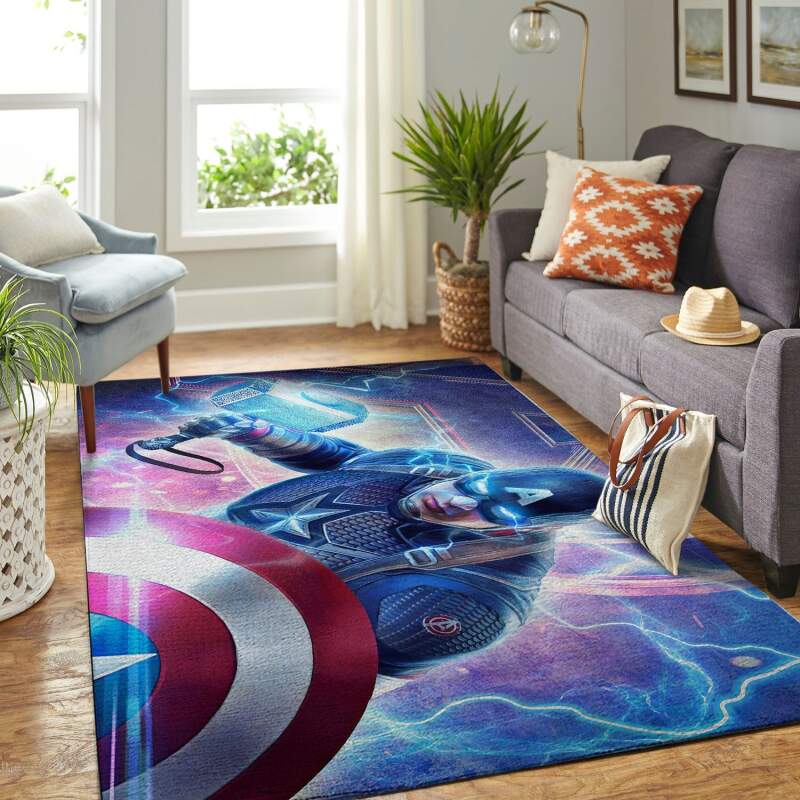 CAPTAIN AMERICA LIVING ROOM AREA RUG ? CUSTOM SIZE AND PRINTING
