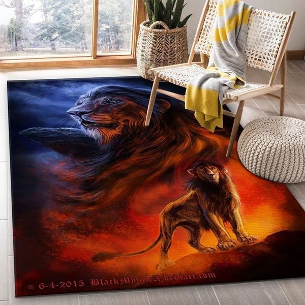 LION KING SCAR THE KING OF PRIDE ROCK DISNEY AREA RUG LIVING ROOM RUG HOME DECOR FLOOR DECOR – CUSTOM SIZE AND PRINTING