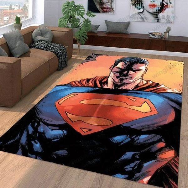 SUPERMAN COMIC LIVING ROOM CARPET AREA RUG – CUSTOM SIZE AND PRINTING