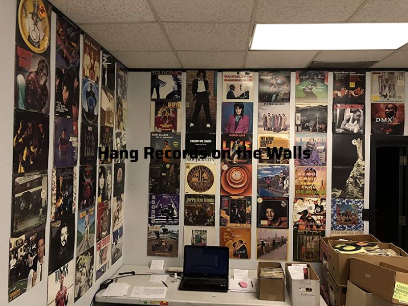 Hang Records on the Walls  - Music Decor Ideas For Room