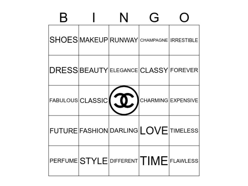 Chanel Bingo - Coco Chanel Party Ideas