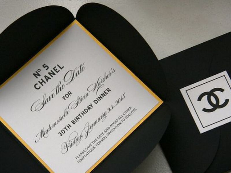 Chanel-Inspired Invitations - Coco Chanel Party Ideas