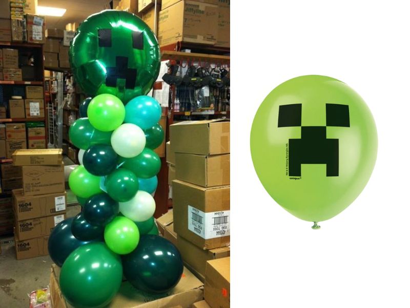 Minecraft Creeper Wristbands | Balloon displays | Party Bags, favours, gifts