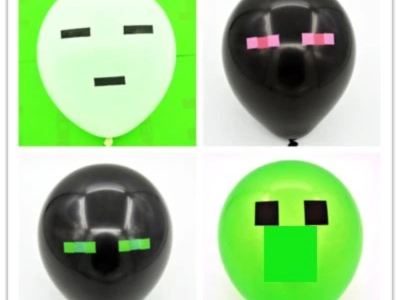 Enderman Balloons - Minecraft Birthday Party Ideas