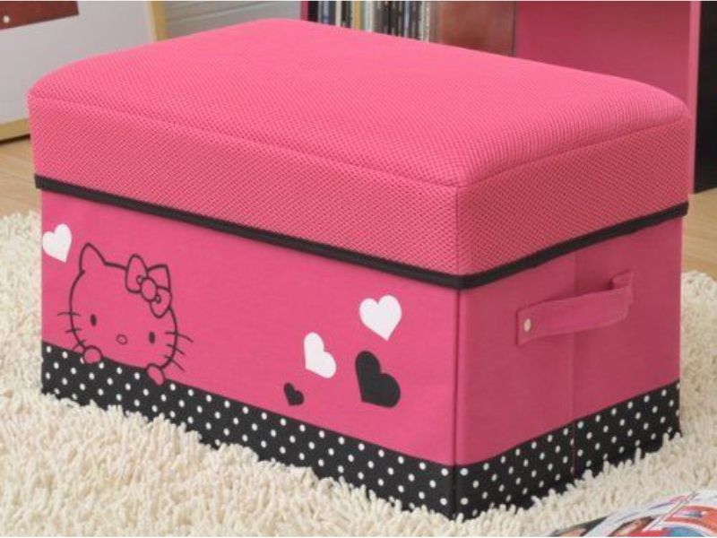 Hello Kitty Storage Ottoman - Hello Kitty Decorations For Bedroom