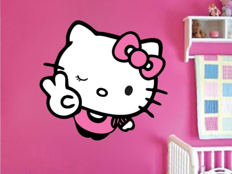 Hello Kitty wall decals - Hello Kitty Decorations For Bedroom