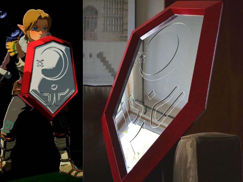 Hylian Shield Mirror - Legend Of Zelda Bedroom Ideas For Kids And Adults
