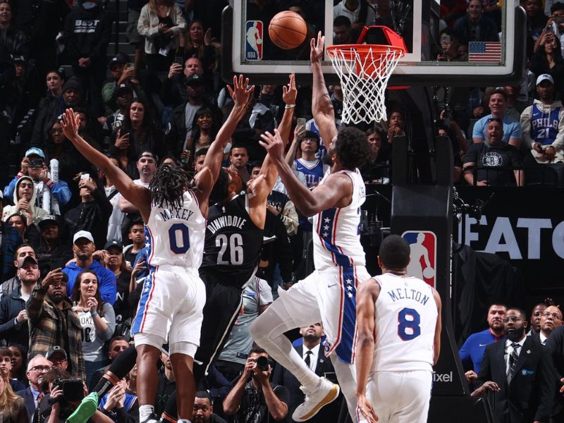 Joel Embiid Rim-Cam Dunk Philadelphia 76ers 8 x 10 Basketball