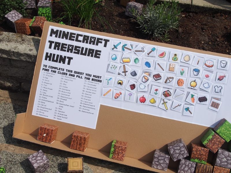 Minecraft Scavenger Hunt - Minecraft Birthday Party Ideas