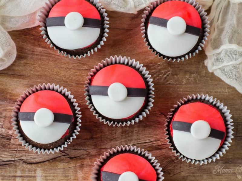 Pokeball Cupcakes - Pokemon Birthday Party Ideas