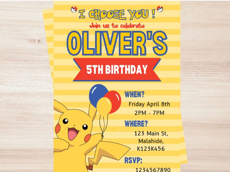 Pokemon Party Invitation - Pokemon Birthday Party Ideas