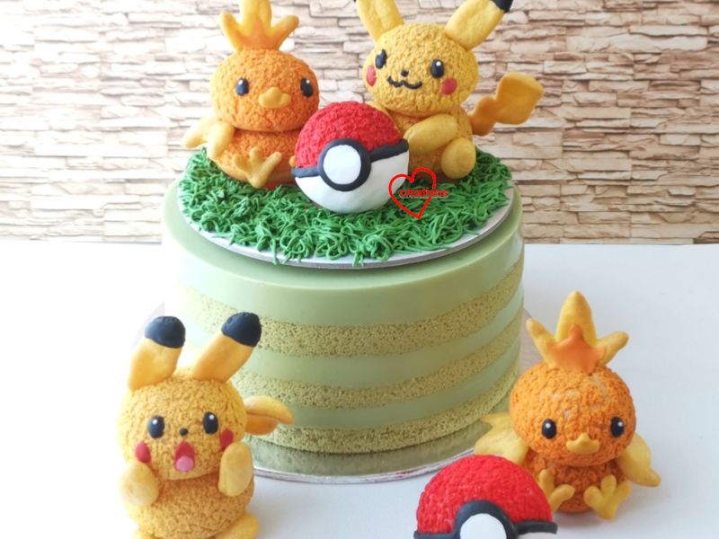 Two Step Pikachu Cake | How To Make Pokemon Cake | Pikachu Cake Cartoon |  Pokemon Cake Design - YouTube