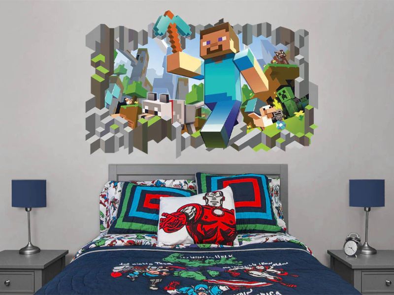Wall Stickers - Minecraft Decoration Ideas For Bedroom