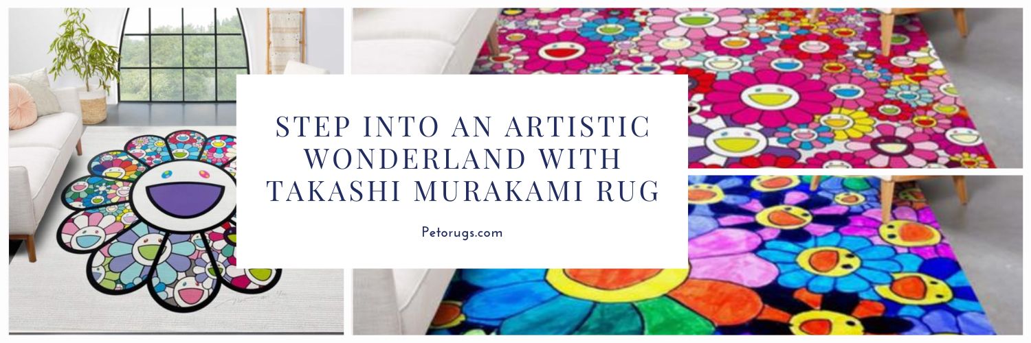 Takashi Murakami Flowers Smile Area Rug For Christmas Living Room Rug  Family Gift US Decor - Peto Rugs
