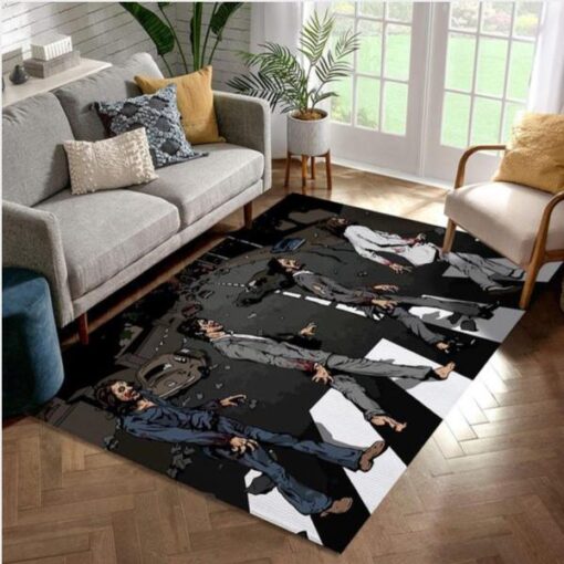 Abbey Road Horror Rug The Beatles Rug Halloween Rug Decor Home Fashion Rugs