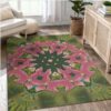 Abstract Flower Themes Area Rug Kitchen Rug Home Us Decor