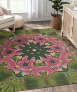 Abstract Flower Themes Area Rug Kitchen Rug Home Us Decor