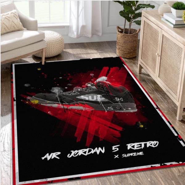 Air Jordan - X Supreme Fashion Brand Rectangle Rug Bedroom Rug