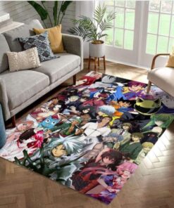 All Characters Anime Manga Crossover Area Rug For Gift Bedroom Rug Home Us Decor