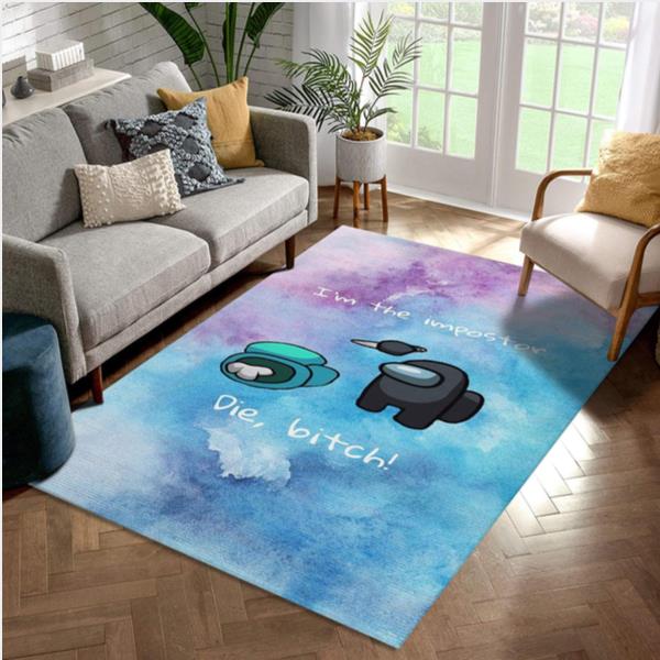 Among Us Gaming Area Rug Living Room Rug Christmas Gift Us Decor