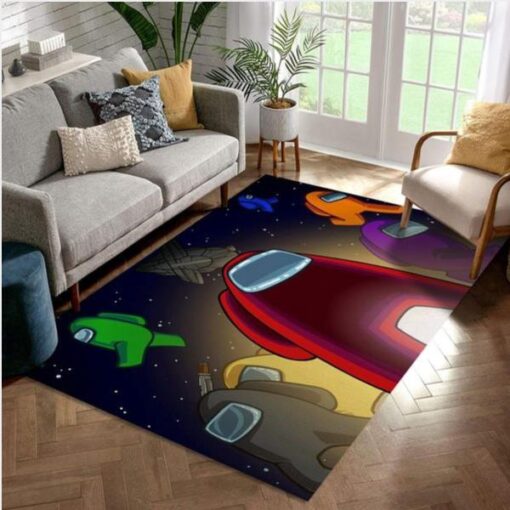 Among Us Ver2 Gaming Area Rug Bedroom Rug Us Gift Decor