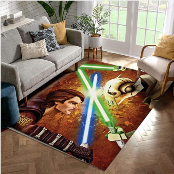 Anakin Vs Grievous Star War Character Rug Living Room Rug Family Gift Us Decor