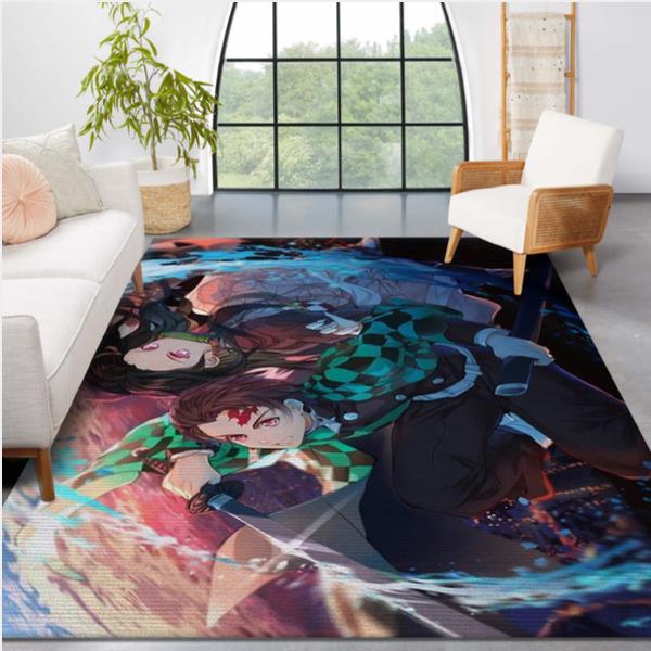 Anime Demon Slayer Kimetsu No Yaiba Area Rug Living Room Rug Home Decor Floor Decor