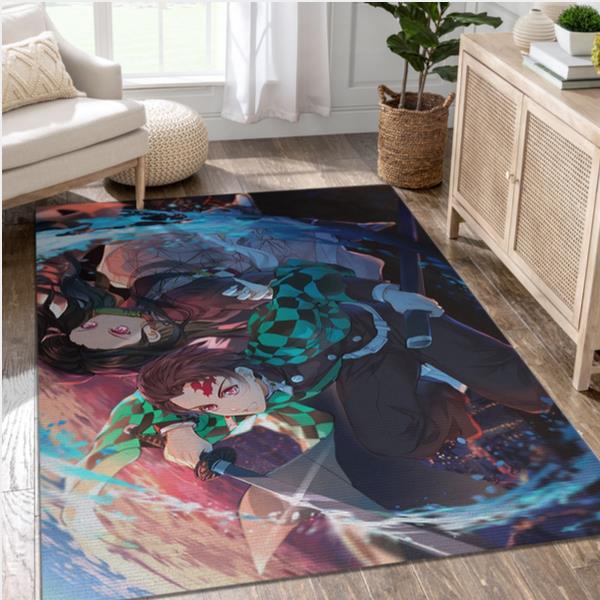 Anime Demon Slayer Kimetsu No Yaiba Area Rug Living Room Rug Home Decor Floor Decor