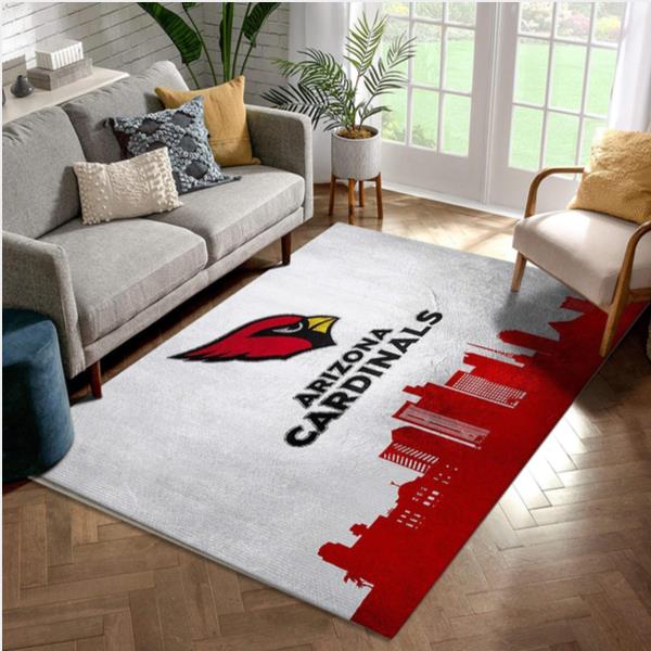Arizona Cardinals Skyline Nfl Area Rug Bedroom Home Decor Floor Decor