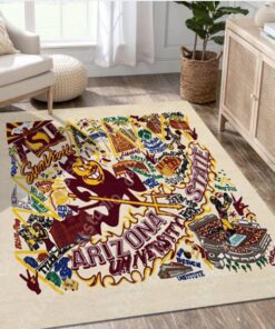 Arizona State Sun Devils Area Rug Bedroom Rug Christmas Gift US Decor