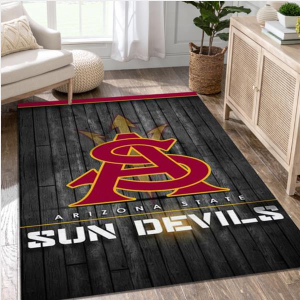 Arizona State Sun Devils NCAA Team Logos Area Rug Living Room Rug Gift US Decor