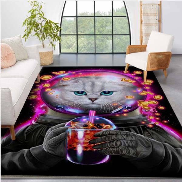 Astronaut Cat Bubble Tea Area Rug Carpet Kitchen Rug Home Us Decor