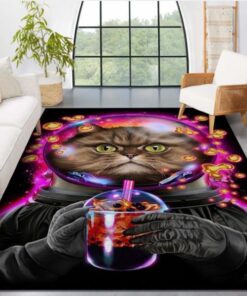 Astronaut Cat Bubble Tea Area Rug Kitchen Rug Home Us Decor