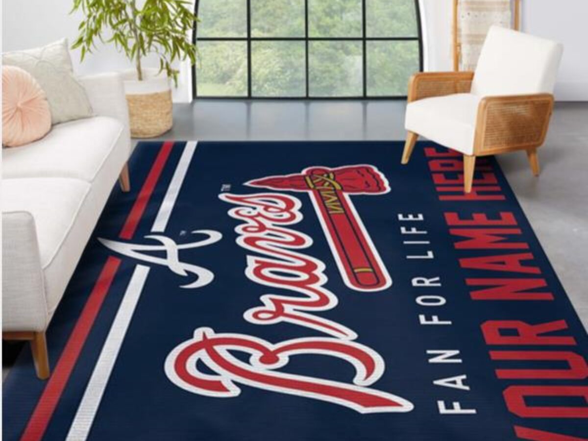 Personalized Atlanta Braves American Flag All Over Print Baseball