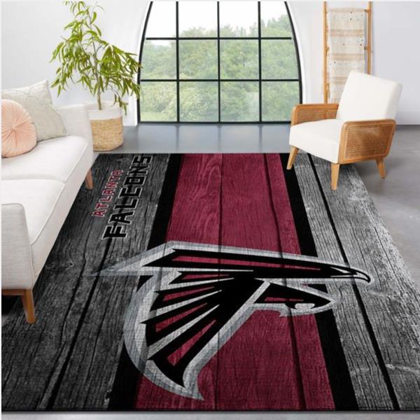 Atlanta Falcons Nfl Team Logo Wooden Style Style Nice Gift Home Decor Rectangle Area Rug