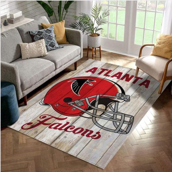 Atlanta Falcons Red Helmet Nfl Football Team Area Rug For Gift Bedroom Rug Us Gift Decor