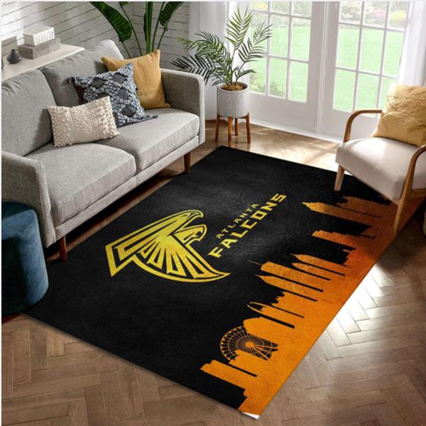 Atlanta Falcons Skyline NFL Area Rug Bedroom Home US Decor