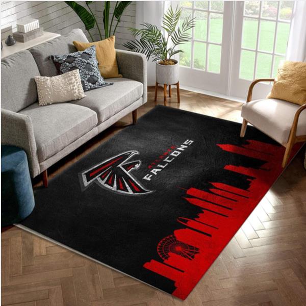 Atlanta Falcons Skyline Nfl Team Logos Area Rug Living Room Rug Home Us Decor