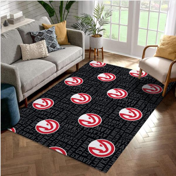 Atlanta Hawks Patterns Reangle Area Rug Living Room Rug   Family Gift US Decor