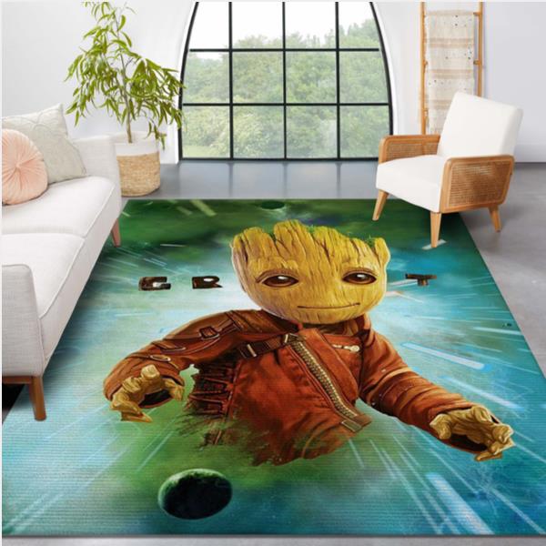 Baby Groot In Space Area Rug Living Room Rug Home Decor Floor Decor