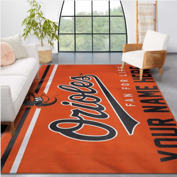 Baltimore Orioles Personalized Mlb Area Rug Living Room Rug