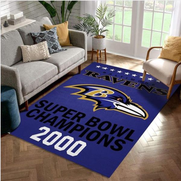 Baltimore Ravens 2000 Nfl Area Rug Bedroom Rug Home US Decor